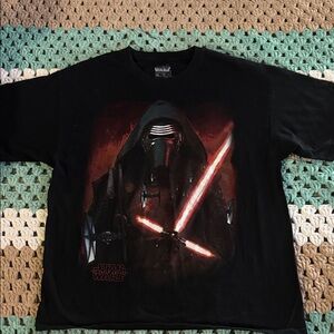 Star Wars Kylo Ren Light Saber Black Tee T-Shirt Mens sz XL